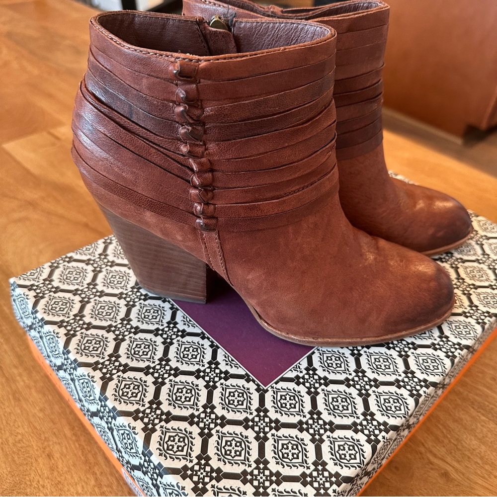 Isola Brown Leather Booties size 9.5